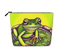 WYLXIN Bolsa de maquillaje de cáñamo falso Frog In A Pond. Respetuoso con el medio ambiente y duradero, diseño simple, fácil de almacenar tus artículos esenciales de belleza.