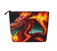 WYLXIN Dragon King In Fire - Bolsa de maquillaje de cáñamo falso. Respetuoso con el medio ambiente y duradero, diseño simple, fácil de almacenar tus artículos esenciales de belleza.