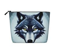 WYLXIN Fierce Wolf Head - Bolsa de maquillaje de cáñamo falso, respetuosa con el medio ambiente y duradera, diseño simple, fácil de almacenar tus artículos esenciales de belleza, color negro, talla