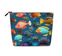 WYLXIN Submarine Reef Fish - Bolsa de maquillaje de cáñamo falso, respetuosa con el medio ambiente y duradera, diseño simple, fácil de almacenar tus artículos esenciales de belleza, color negro, talla