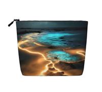 WYLXIN View Under The Moon - Bolsa de maquillaje de cáñamo falso, respetuosa con el medio ambiente y duradera, diseño simple, fácil de almacenar tus artículos esenciales de belleza, negro, talla única
