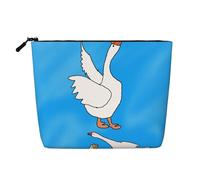 WYLXIN White Goose House - Bolsa de maquillaje de cáñamo falso. Respetuoso con el medio ambiente y duradero, diseño simple, fácil de almacenar tus artículos esenciales de belleza.