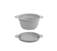 WYLZLKX Colador plegable de silicona para frutas y verduras, cesta escurridora con asa, herramienta de cocina, color gris, pequeño