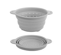 WYLZLKX Colador plegable de silicona para frutas y verduras, cesta escurridora con asa, herramienta de cocina, gris, grande