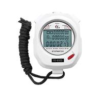 WYLZLKX Cronómetro portátil de mano resistente al agua digital LCD cronógrafo deportivo profesional cronómetro contador con correa temporizadores de cocina cuerda blanca