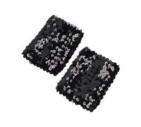 WYLZLKX Elegantes mangas elásticas para el brazo con lentejuelas brillantes para disfraz de mujer con impresionantes lentejuelas, Negro, Approx.7x10cm/2.76x3.94''
