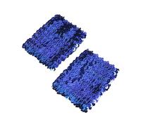 WYLZLKX Elegantes mangas elásticas para el brazo con lentejuelas brillantes para disfraz de mujer con impresionantes lentejuelas, Azul Oscuro, Approx.7x10cm/2.76x3.94''