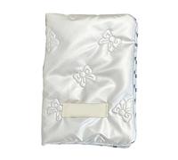 WYLZLKX Korean Bows - Estuche para pasaportes y documentos de viaje para niñas, portátil, para billetes y tarjetas, organizador, crudo, As Shown, Lazo pequeño