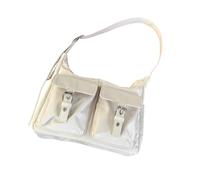 WYLZLKX Korean Styles - Bolsa de nailon para axilas para mujeres y niñas, bolsa de hombro de moda, bolsa cruzada de viaje para compras y citas, crudo, 24x7.5x21cm /9.44x2.95x8.26in