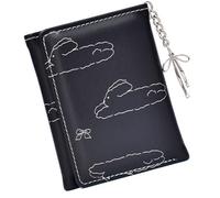 WYLZLKX Korean Styles - Cartera corta de piel sintética con diseño de conejos, monedero y múltiples ranuras para tarjetas, Black, As Shown