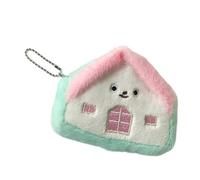 WYLZLKX Little House - Monedero de juguete para niñas, monedero pequeño, bolsa de almacenamiento de auriculares de felpa para niñas, Blanco y verde., about 10x12cm/3.94x4.72''