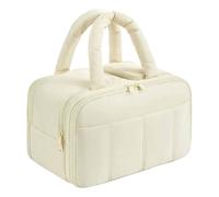 WYLZLKX Neceser de viaje grande práctico organizador de maquillaje con asa y múltiples compartimentos, crudo, As Shown