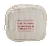 WYLZLKX Neceser de viaje para maquillaje estético, estilo coreano, organizador para el cuidado de la piel, bolsa pequeña con cremallera, crudo, about 5.5x10.5x10.5cm.2.17x4.13x4.13''