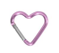 WYLZLKX WBANGIAO - Mosquetón en forma de corazón de aleación de aluminio para llavero, gancho de resorte, clips de mochila de camping, mosquetones resistentes, color rosa claro
