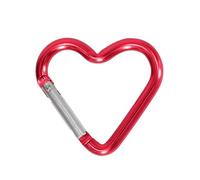 WYLZLKX WBANGIAO - Mosquetón en forma de corazón de aleación de aluminio para llavero, gancho de resorte, clips de mochila de camping, mosquetones resistentes, color rojo