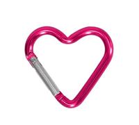 WYLZLKX WBANGIAO - Mosquetón en forma de corazón de aleación de aluminio para llavero, gancho de resorte, clips de mochila de camping, mosquetones resistentes, color rojo rosa profundo