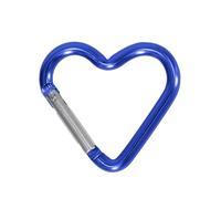 WYLZLKX WBANGIAO - Mosquetón en forma de corazón de aleación de aluminio para llavero, gancho de resorte, clips de mochila de camping, mosquetones resistentes, color azul