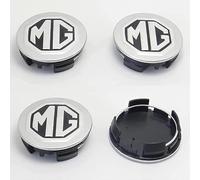 WYMKL 4 Piezas Tapabujes Coche para MG MG4 2022-2023 2024 2025 56MM, Tapas Llantas Emblemas Rueda Cubre Buje Casquillos Centro Insignia Protector Polvo Duradero,Silver