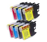 WYNAnGAI Compatible con Suministros de Impresora LC61 LC38 LC985 LC39 LC67 LC1100 LC980 para DCP-J140W MFC-J265W J410 J415W J220(2SET)