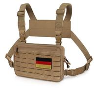 WYNEX Bolsa Táctica de Pecho por Laser Cut Design, Molle Pecho Bolsa Utilidad Recon Kit Bolsa Táctica de Combate Pecho Pack Airsoft Frente Pecho Bolsa Incluye Parche