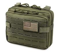 WYNEX Bolsa táctica Molle Admin de diseño cortado con láser, bolsas de utilidad, accesorio Molle, organizador militar médico EMT con bolsillo para mapas, paquete EDC EMT, soporte de herramientas IFAK,