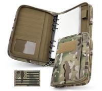 WYNEX Cuaderno TáCtico Padfolio Con 80 Hojas, Cuaderno Militar Militar, Carpeta TáCtica Con Cremallera Para Equipo TáCtico Y Organizador, Recargable, A5, 6 Anillas