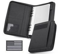 WYNEX Cuaderno TáCtico Padfolio Con 80 Hojas, Cuaderno Militar Militar, Carpeta TáCtica Con Cremallera Para Equipo TáCtico Y Organizador, Recargable, A5, 6 Anillas