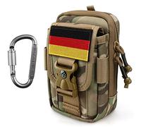 WYNEX EDC Pouch Molle Bolso Móvil Tactica Riñonera Hombre de Doble Capacidad Funda Grande para Teléfono Bolsa Cintura Pequeña con Hebilla de Brújula y Carabina