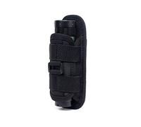 WYNEX Funda Linterna Cinturon Policial Tactica Riñonera Soporte Giratorio para Linterna Clip para cinturón Estuche de Transporte con mosquetón de 360 Grados, Negro