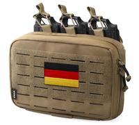 WYNEX Molle mag Pouch, Molle táctico Admin Pouch de Corte láser, Triple Magazine Pouch con Molle Utility Pouch para AR M4 M16 mag, Tactical Medical EMT EDC Pouch