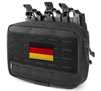 WYNEX Molle mag Pouch, Molle táctico Admin Pouch de Corte láser, Triple Magazine Pouch con Molle Utility Pouch para AR M4 M16 mag, Tactical Medical EMT EDC Pouch