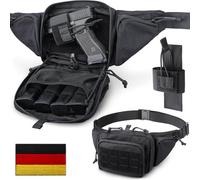 WYNEX Riñonera Táctica con Funda de Pistola Universal CCW EDC Riñonera con Sistema de Suspensión Paracord Ajustable para Hombres