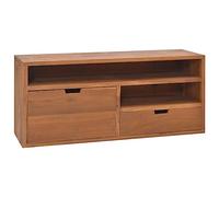 Wynira Mueble de TV de madera maciza de teca, mueble bajo 90 x 30 x 40 cm, mesa de televisión con cajón y compartimento, aparador de estilo escandinavo para sala de estar y cine en casa, de pie