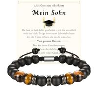 wynn's Regalo de graduación para niños, pulsera de graduación, regalo para niños, hijo, hermano, nieto, amigos, para graduarse de Bachelor Master con caja de regalo, 11.41, Piedra, Tiger's Eye