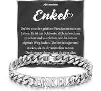 wynn's Regalos para hombres, pulsera cubana con grabado para papá, hijo, hermano, nieto, hombre, amigo, regalo de cumpleaños, Navidad, día del padre, aniversario, día de San Valentín, 11.41, Acero