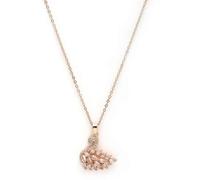Wynona Elegante collar con colgante de cisne chapado en oro rosa con diamantes de imitación de cristal, joyería de moda para mujer