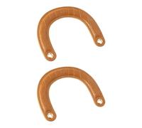 Wynrzyj 2 asas curvadas de PU para bolsillo con cómodo y fácil de usar para la compra diaria de péndulo y viajes para entusiastas para reemplazar el asa del bolso, marrón