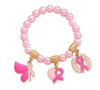 Wynrzyj Accesorios de cuentas de conciencia de la salud, pulsera ajustable con cuentas de rosas para ocasiones especiales y eventos, pulsera ajustable con lazo para mujer, talla única, como se