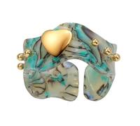 Wynrzyj Anillos de resina de color ámbar coloridos, ajuste cómodo, atuendo formal informal, amplificador, joyería fácil de usar, como se describe