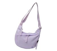 Wynrzyj Bolso bandolera grande multiuso para viajes de trabajo universitarios de lona simple con cremallera Crossbody Bag Streetwear Crossbody School, morado