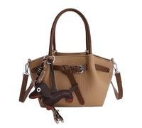 Wynrzyj Bolso de hombro extensible de piel sintética, diseño de correa ajustable para mujeres y niñas, cómodo bolso de mano o bandolera, bolsa de trabajo, caqui, not include pendant