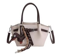 Wynrzyj Bolso de hombro extensible de piel sintética, diseño de correa ajustable para mujeres y niñas, cómodo bolso de mano o bandolera, bolsa de trabajo, Blanco, not include pendant