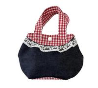 Wynrzyj Bolso de oficina de moda para mujer, bolso elegante con contraste de color rojo y azul, gran capacidad, accesorio de ropa casual, lindo bolso de cuadros retro, azul y negro