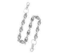 Wynrzyj Cadena de cintura con diseño de esqueleto de clip simple para desplazamientos, hiphop, eslabones rápidos, cadena para monedero, todo tipo de ocasiones, plata, Talla única