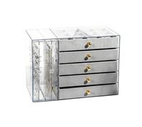 Wynrzyj Caja de joyería acrílica transparente con 5 niveles y diseño de visión clara para un fácil acceso Soporte de accesorios joyero impermeable