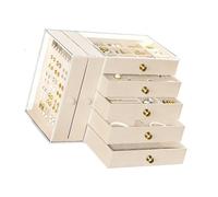 Wynrzyj Caja de joyería acrílica transparente con 5 niveles y diseño de visión clara para un fácil acceso Soporte de accesorios joyero impermeable