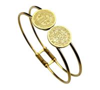 Wynrzyj Cómoda pulsera inspirada en sacerdotes con colgante redondo simbólico hecho de materiales metálicos. Pulsera de fe, talla única, como se describe