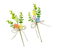 Wynrzyj Decoración de Pascua Colorida Pintura Huevos Árbol Ramo Simulación Ramo Festival Boda Fiesta Hogar Ornamento Rama de Pascua con Huevos