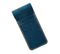 Wynrzyj Funda retro para bolígrafo de fuente de cuero, funda de lápiz multifuncional para hombres y mujeres, suministros de oficina, funda de cuero para herramientas de escritura, azul