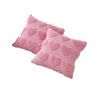Wynrzyj Fundas de almohada cuadradas de 2 piezas para el día de San Valentín, corazón de amor, piel sintética, bordado, fundas de cojín decorativas, fundas de almohada, regalo de boda, corazón